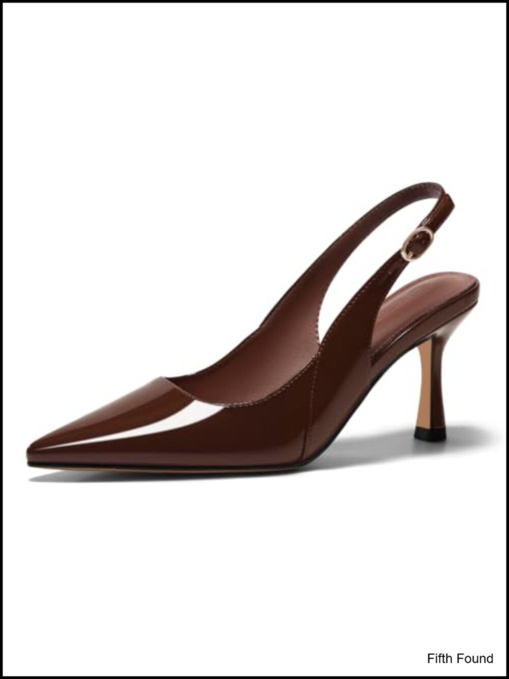 Women's Slingback Kitten Heels Pointed Toe Faux Leather Pumps Work Dress Shoes